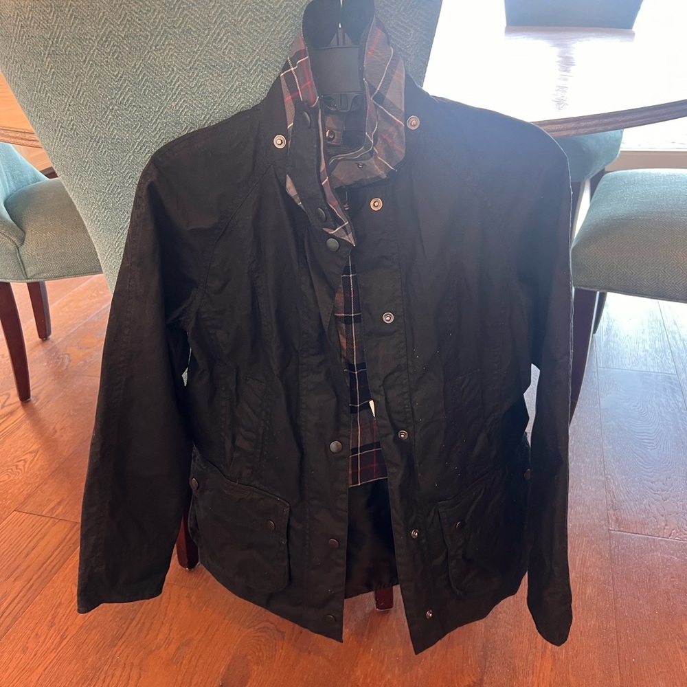 Women's Black Barbour  Classic beadnell waxed jacket size 4